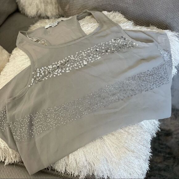 🆕Forever 21 Sheer & Sequin Tank Top, SZ L - Picture 4 of 4